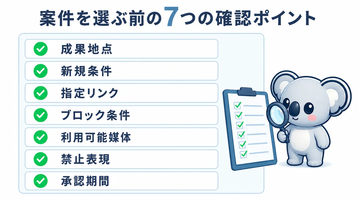 LINE案件を選ぶ前に確認する7項目